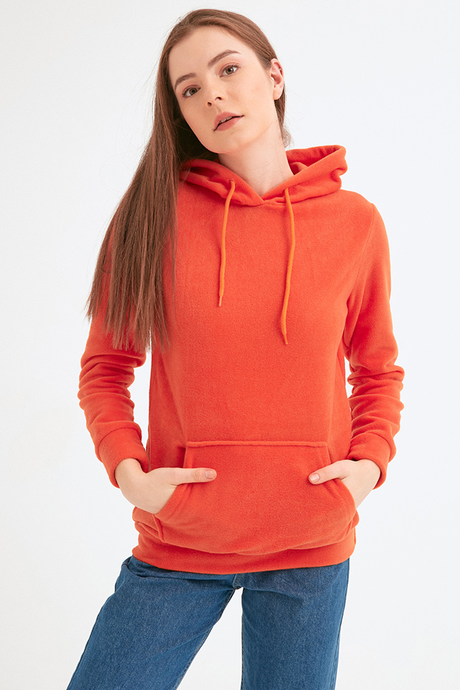 Kanguru Cepli Kapüşonlu Polar Sweatshirt