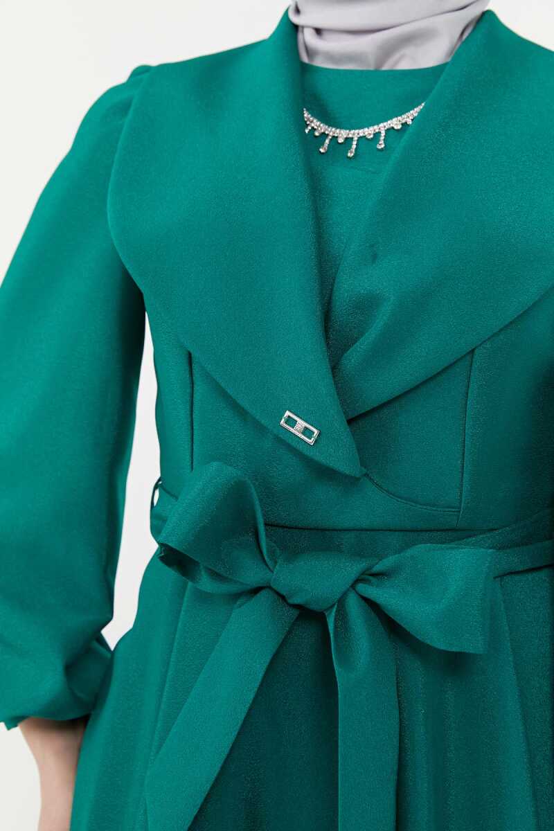 2425050 Kolye Ve Yaka Detaylı Abiye, Tesettür Giyim