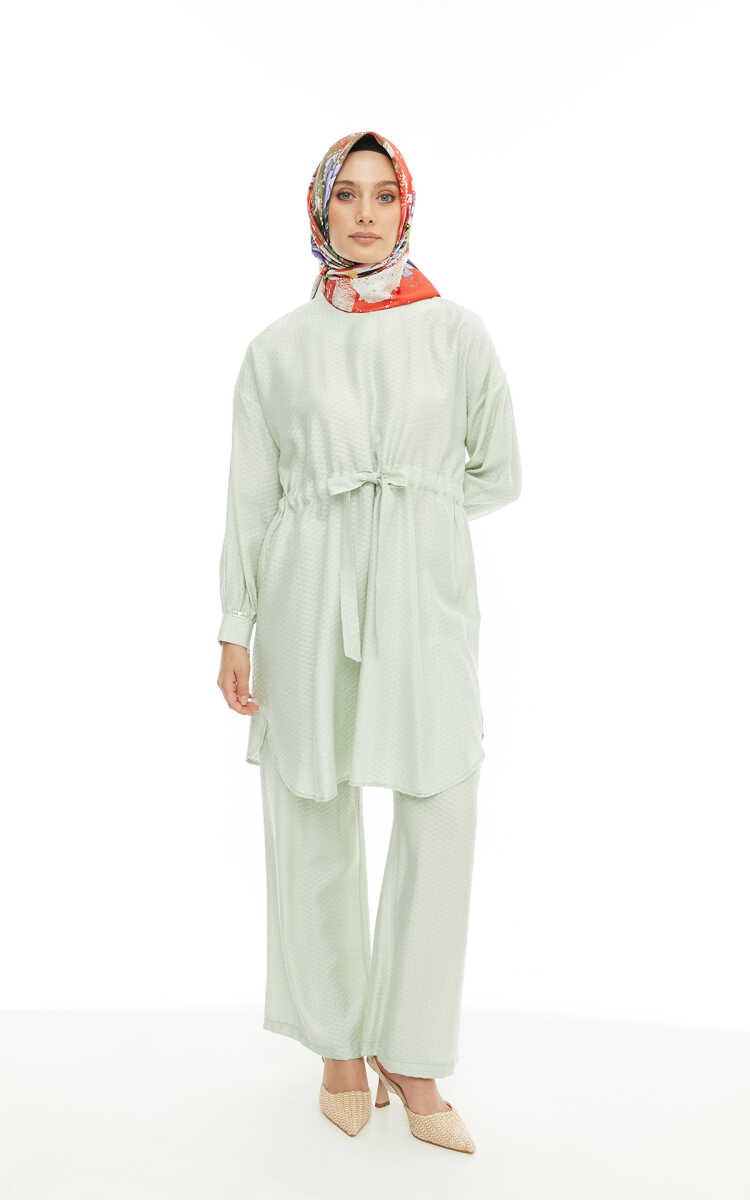 2427174 Beli Tünel Detaylı Tunik- Pantolon Takım, Tesettür Giyim