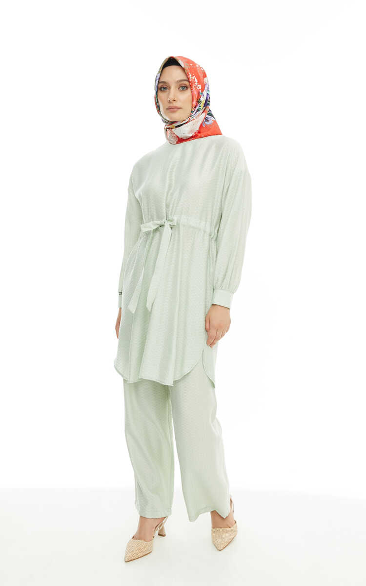 2427174 Beli Tünel Detaylı Tunik- Pantolon Takım, Tesettür Giyim