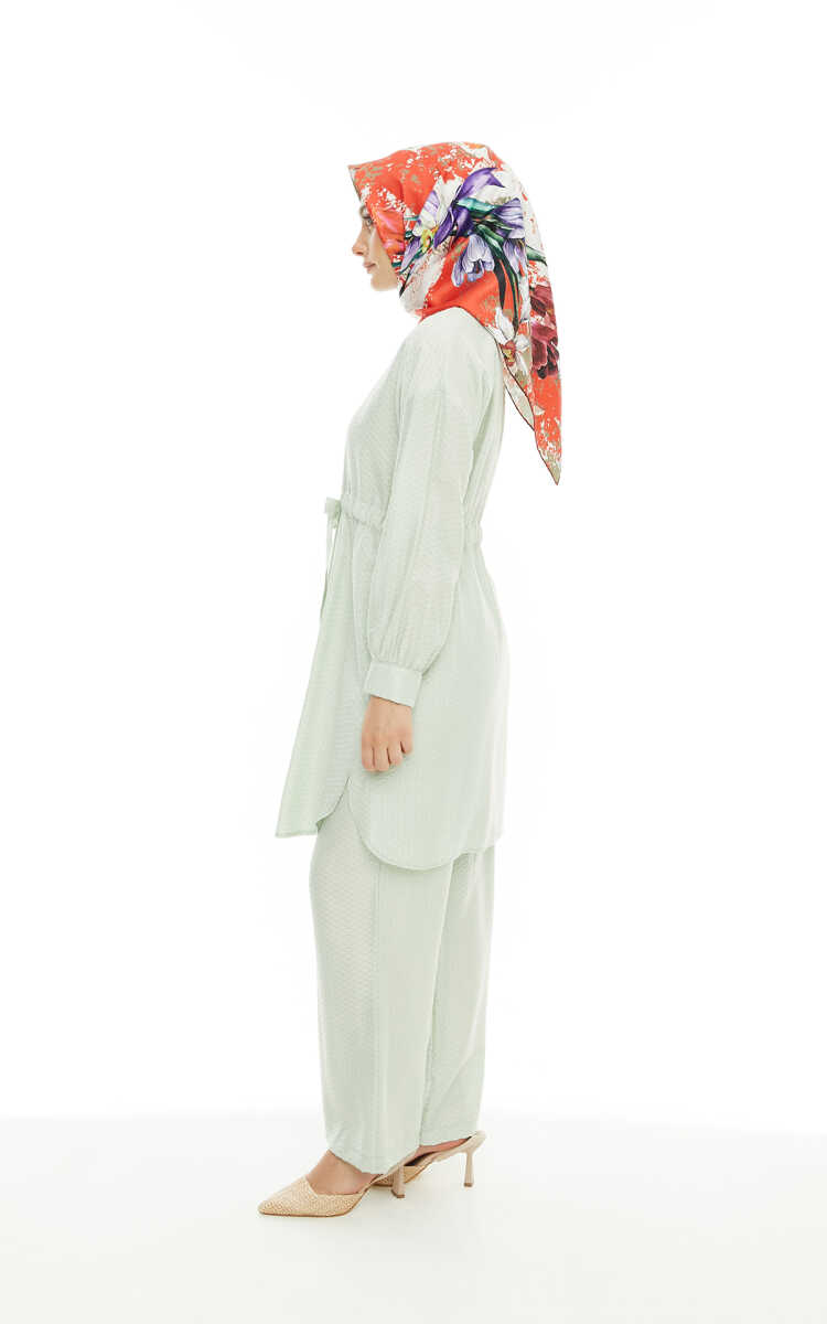 2427174 Beli Tünel Detaylı Tunik- Pantolon Takım, Tesettür Giyim