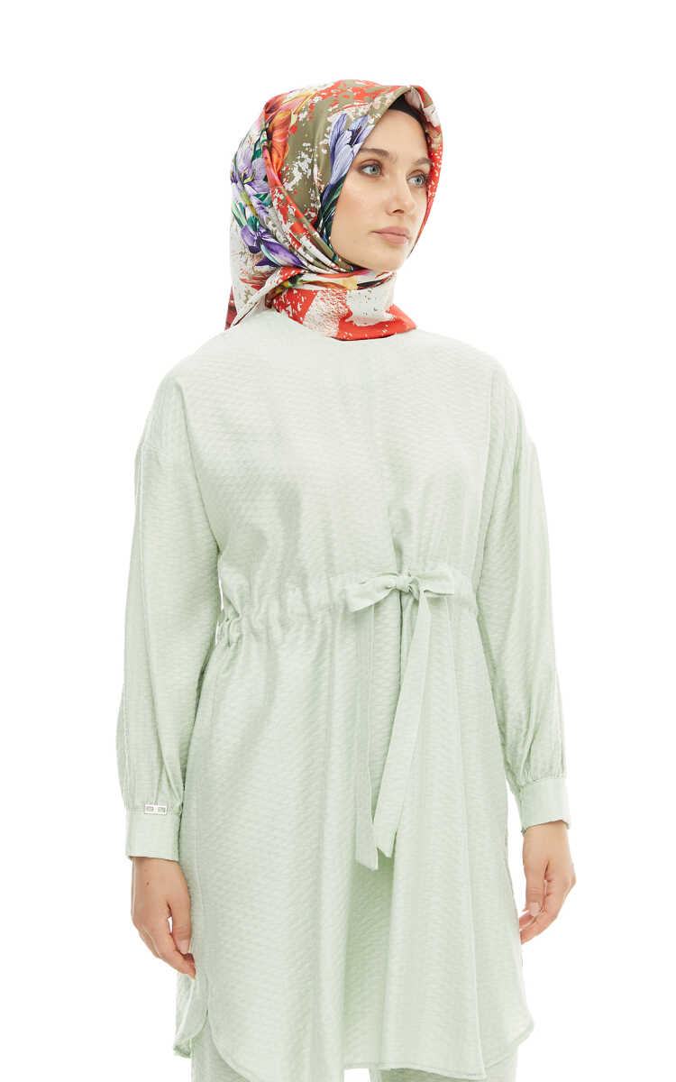 2427174 Beli Tünel Detaylı Tunik- Pantolon Takım, Tesettür Giyim