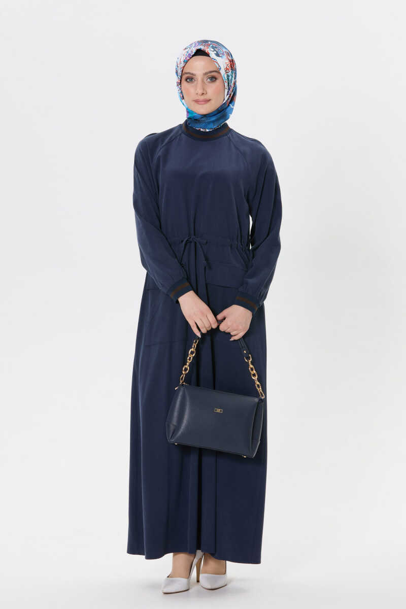 Cepli Beli Ayarlanabilir Elbise, Tesettür Giyim