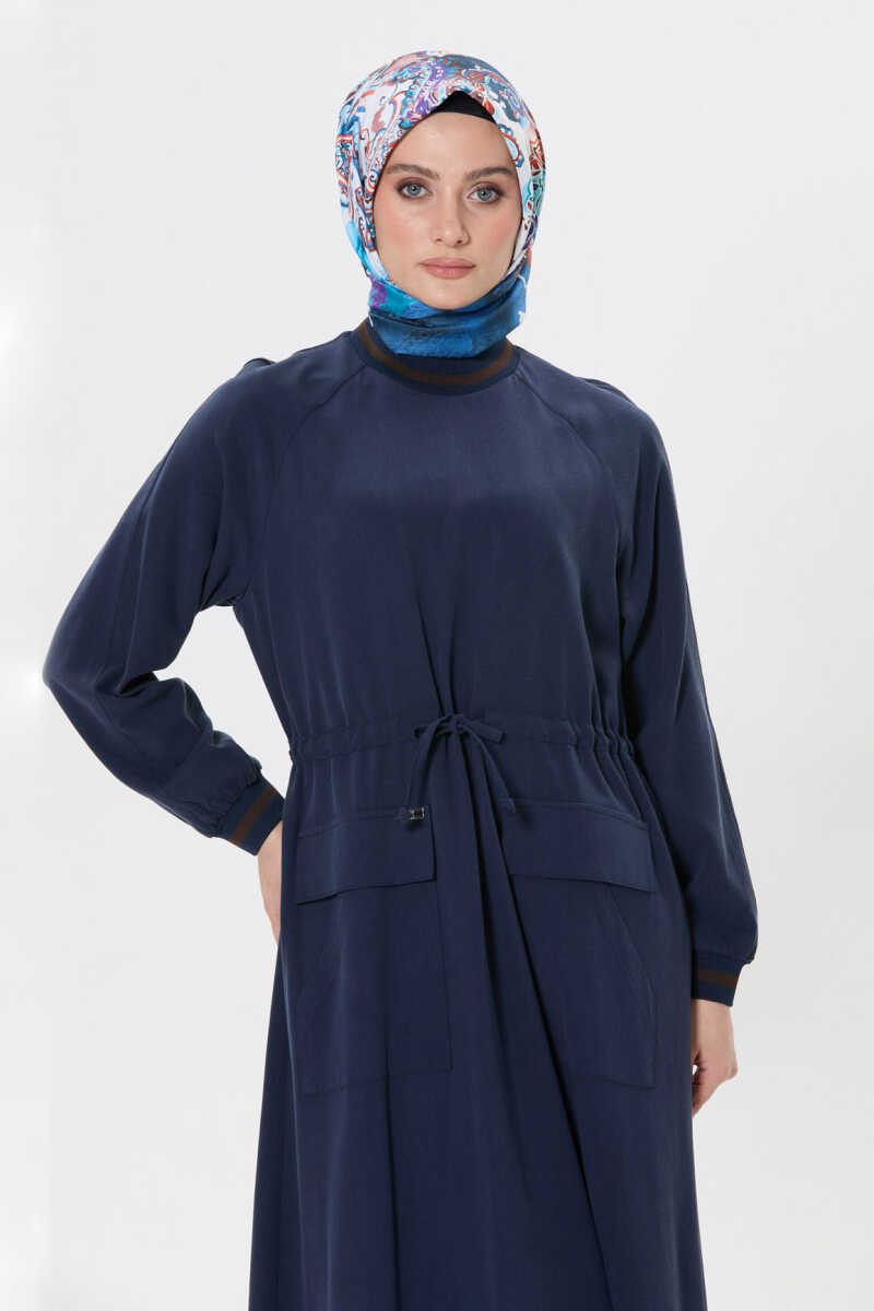 Cepli Beli Ayarlanabilir Elbise, Tesettür Giyim