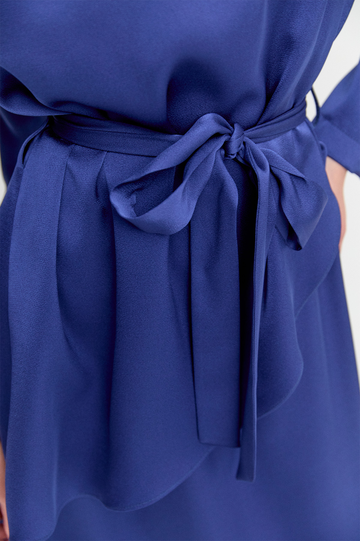 Drapeli Saten Elbise, Tesettür Giyim