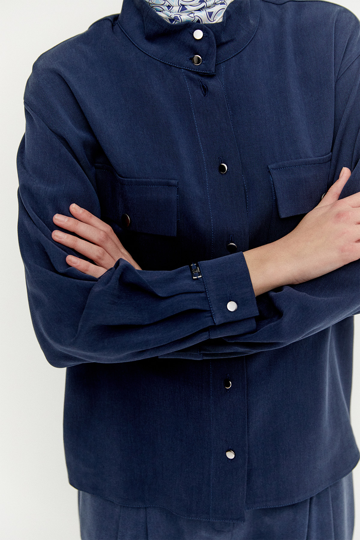 Çift Cepli Lyocell Gömlek, Tesettür Giyim