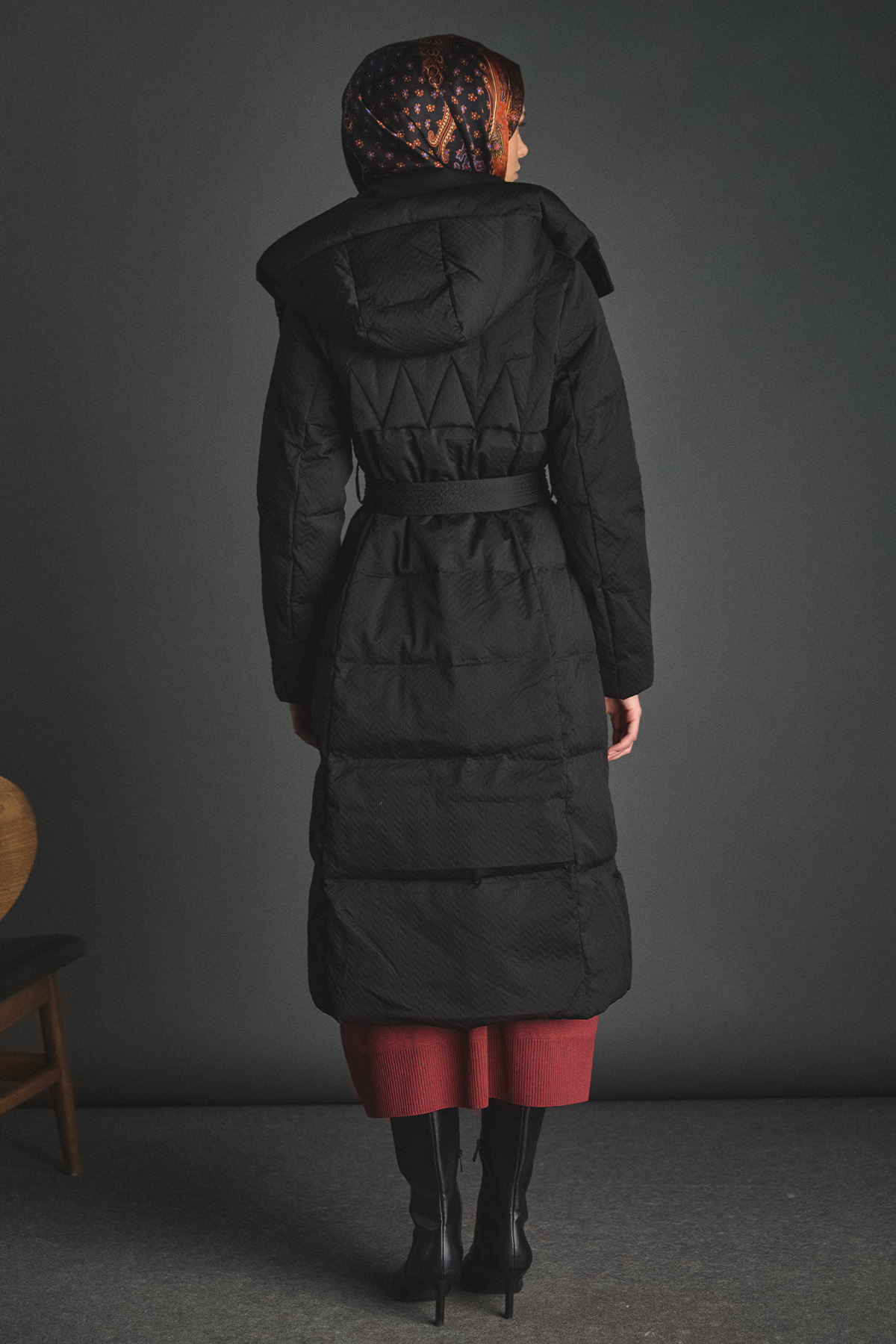 Dolgulu Kaz Tüyü Mont, Tesettür Giyim