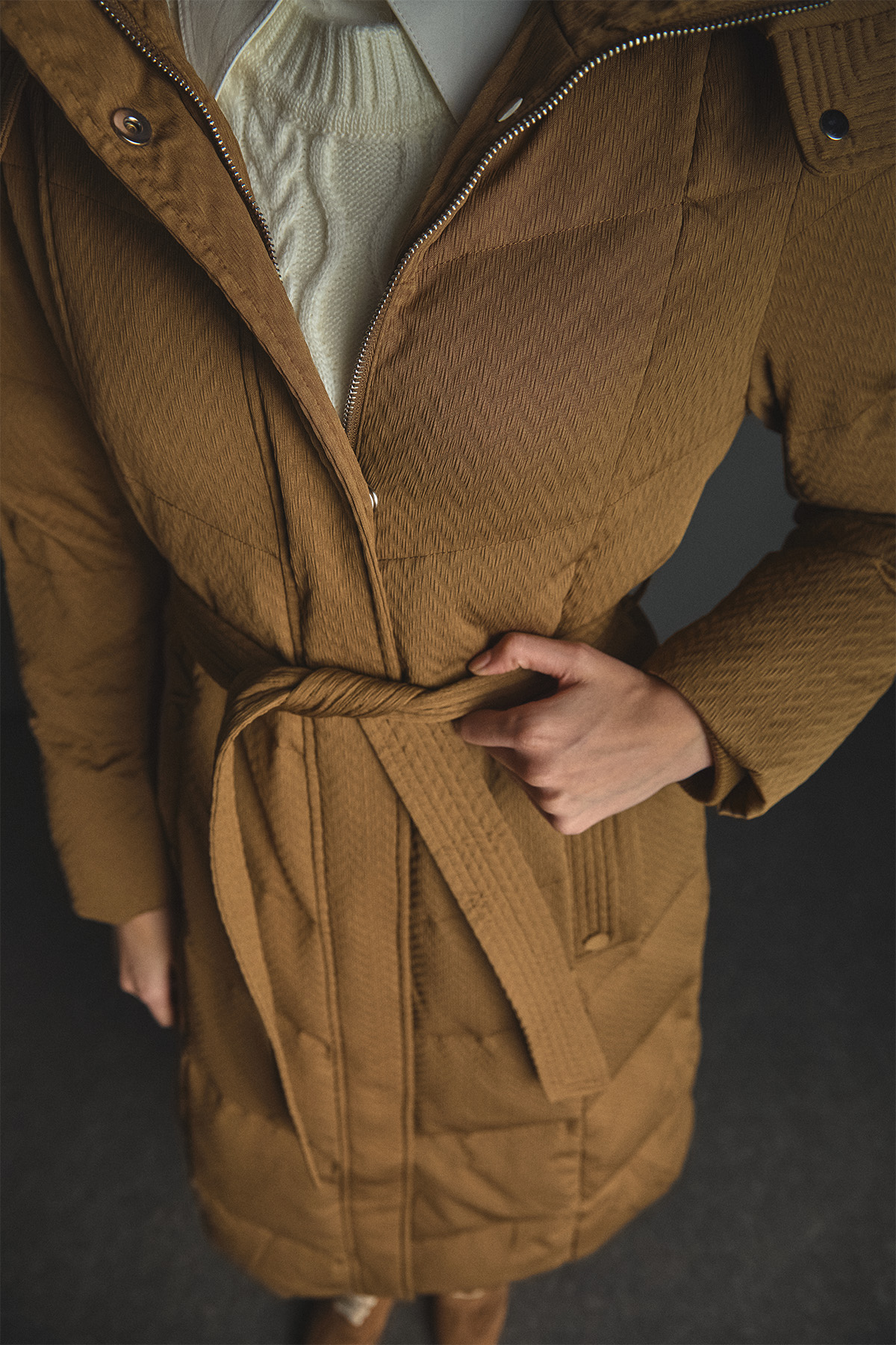 Dolgulu Kaz Tüyü Mont, Tesettür Giyim