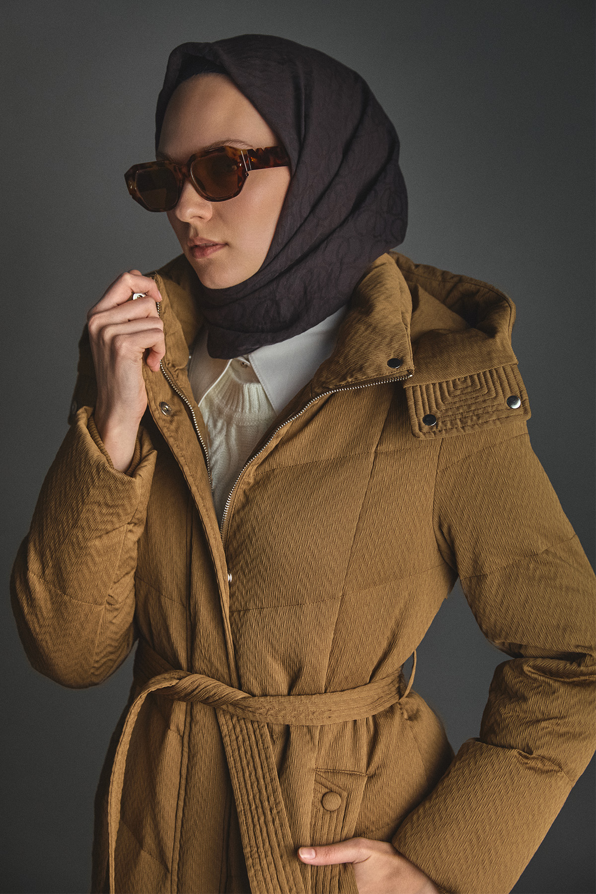 Dolgulu Kaz Tüyü Mont, Tesettür Giyim