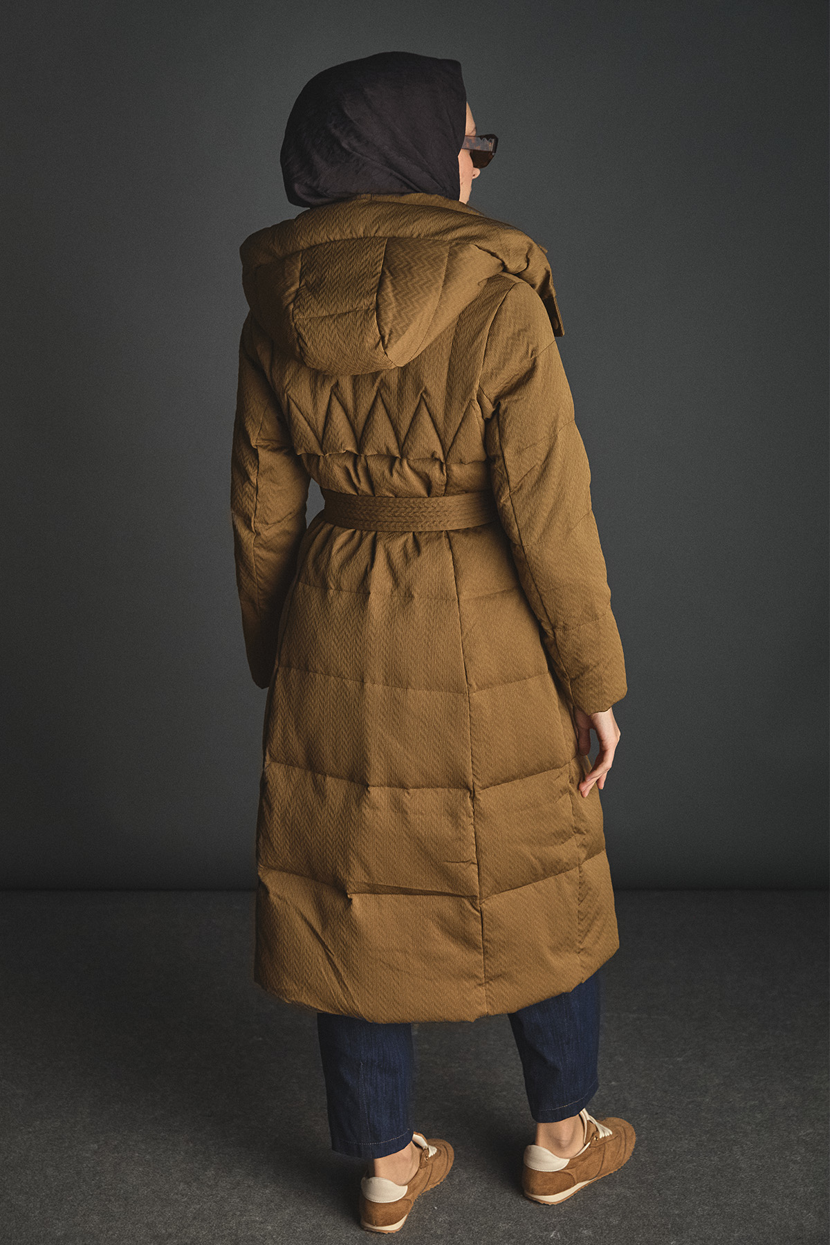 Dolgulu Kaz Tüyü Mont, Tesettür Giyim