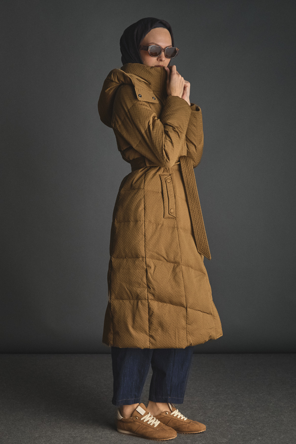 Dolgulu Kaz Tüyü Mont, Tesettür Giyim