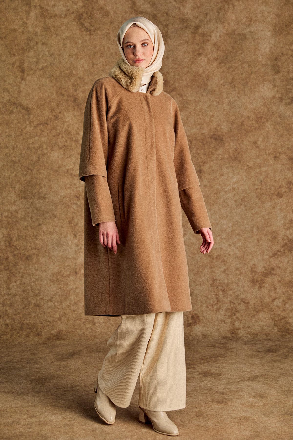 Kaşe Büyük Beden Kaban, Tesettür Giyim