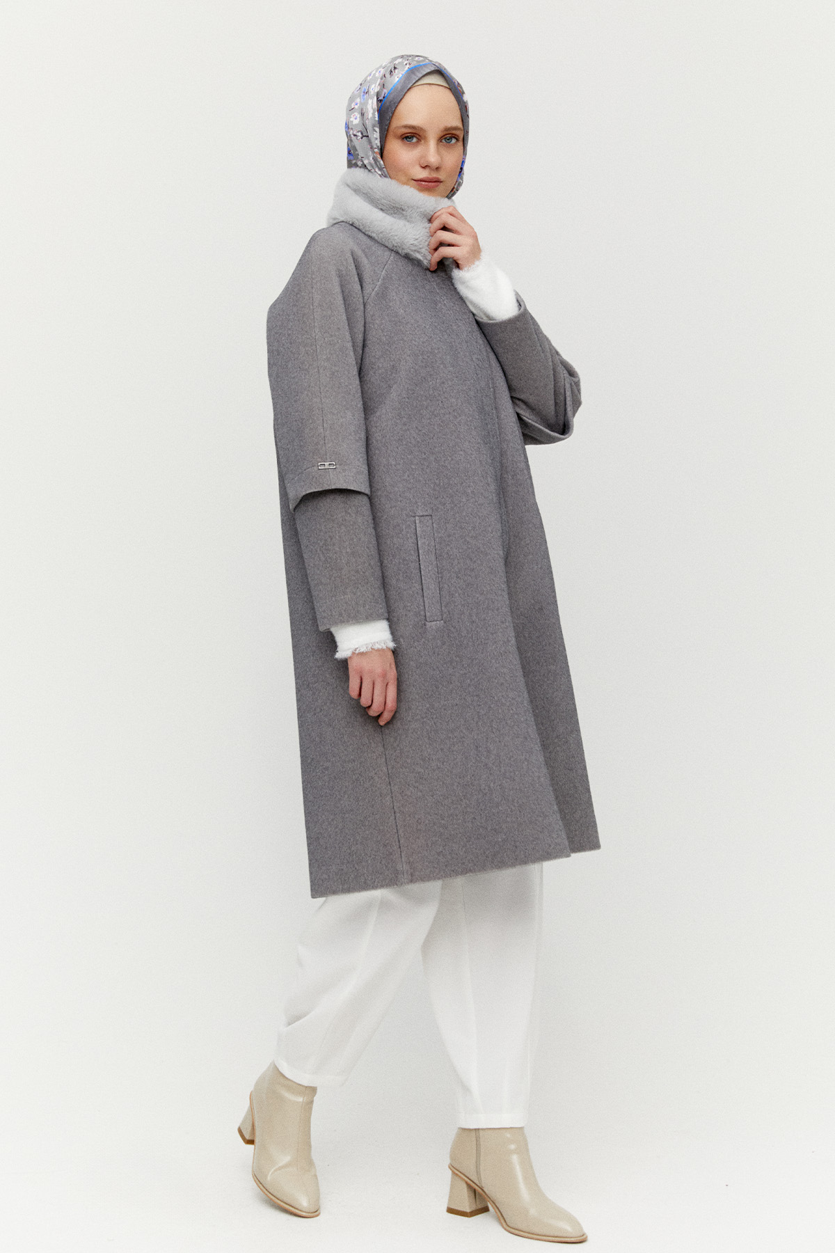 Kaşe Büyük Beden Kaban, Tesettür Giyim