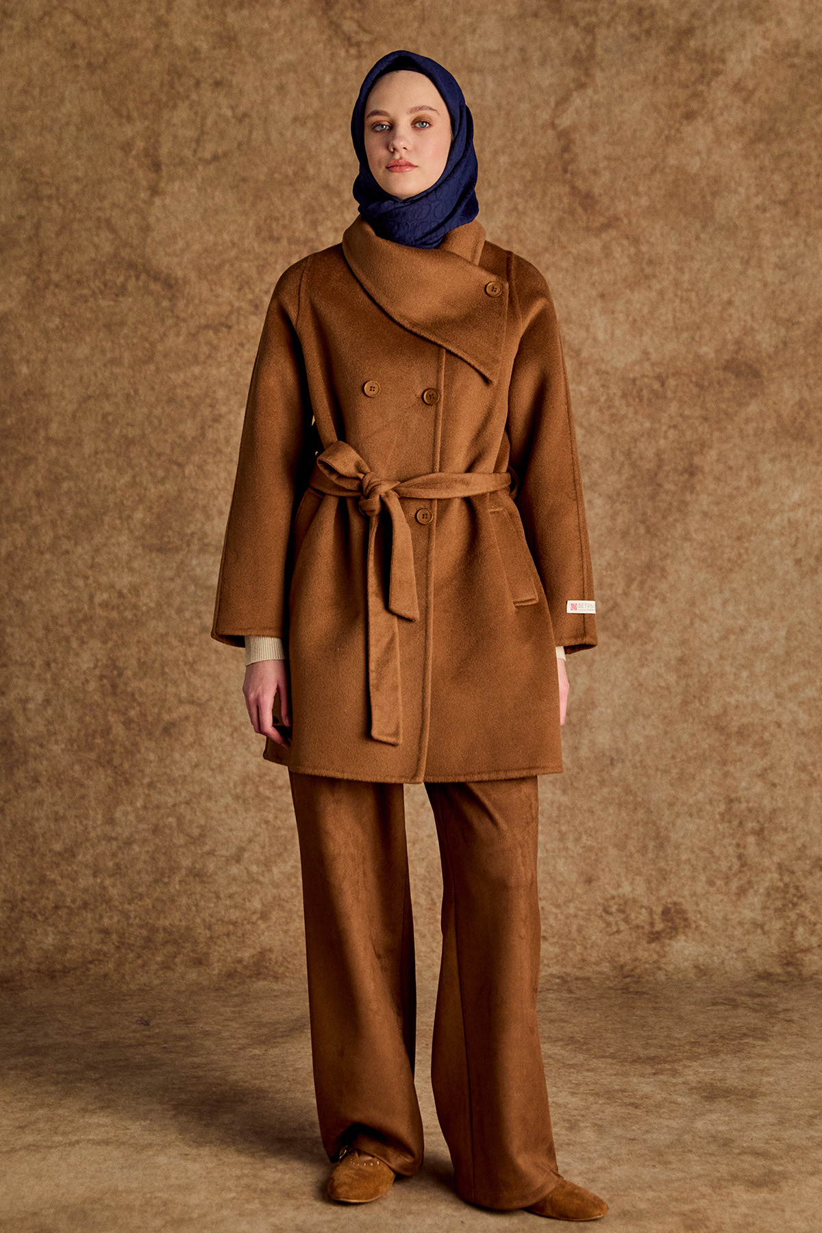 Süet Boru Paça Pantolon, Tesettür Giyim