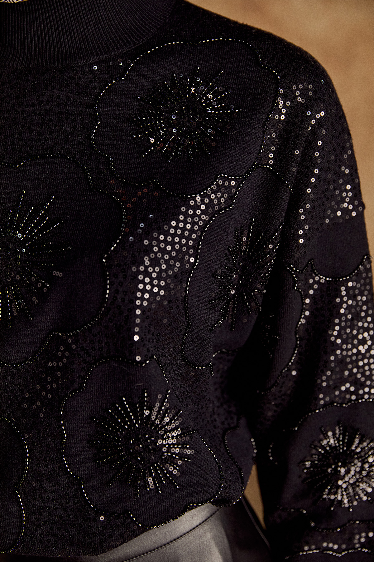 Çiçekli Yarım Balıkçı Triko Bluz, Tesettür Giyim