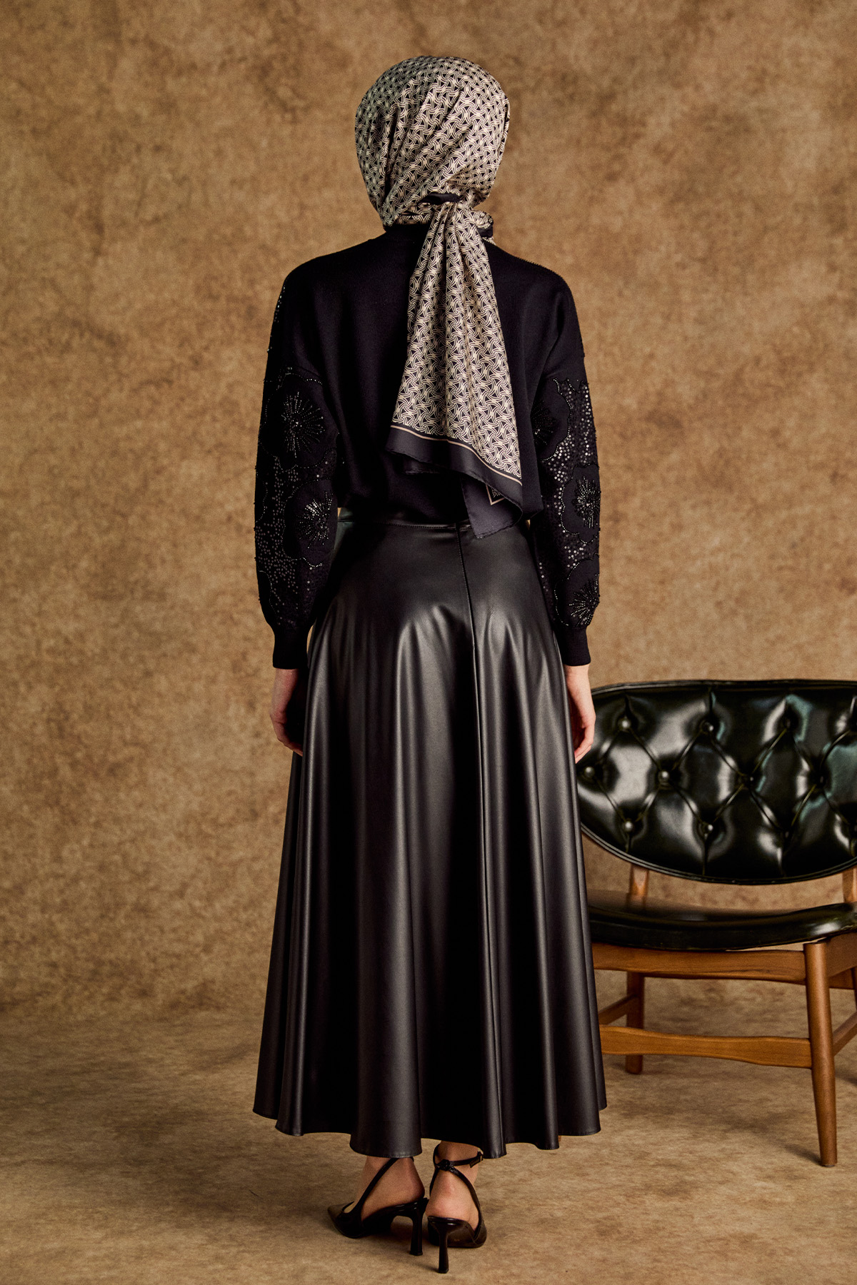 Çiçekli Yarım Balıkçı Triko Bluz, Tesettür Giyim