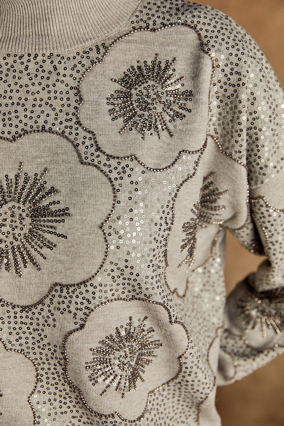 Çiçekli Yarım Balıkçı Triko Bluz, Tesettür Giyim