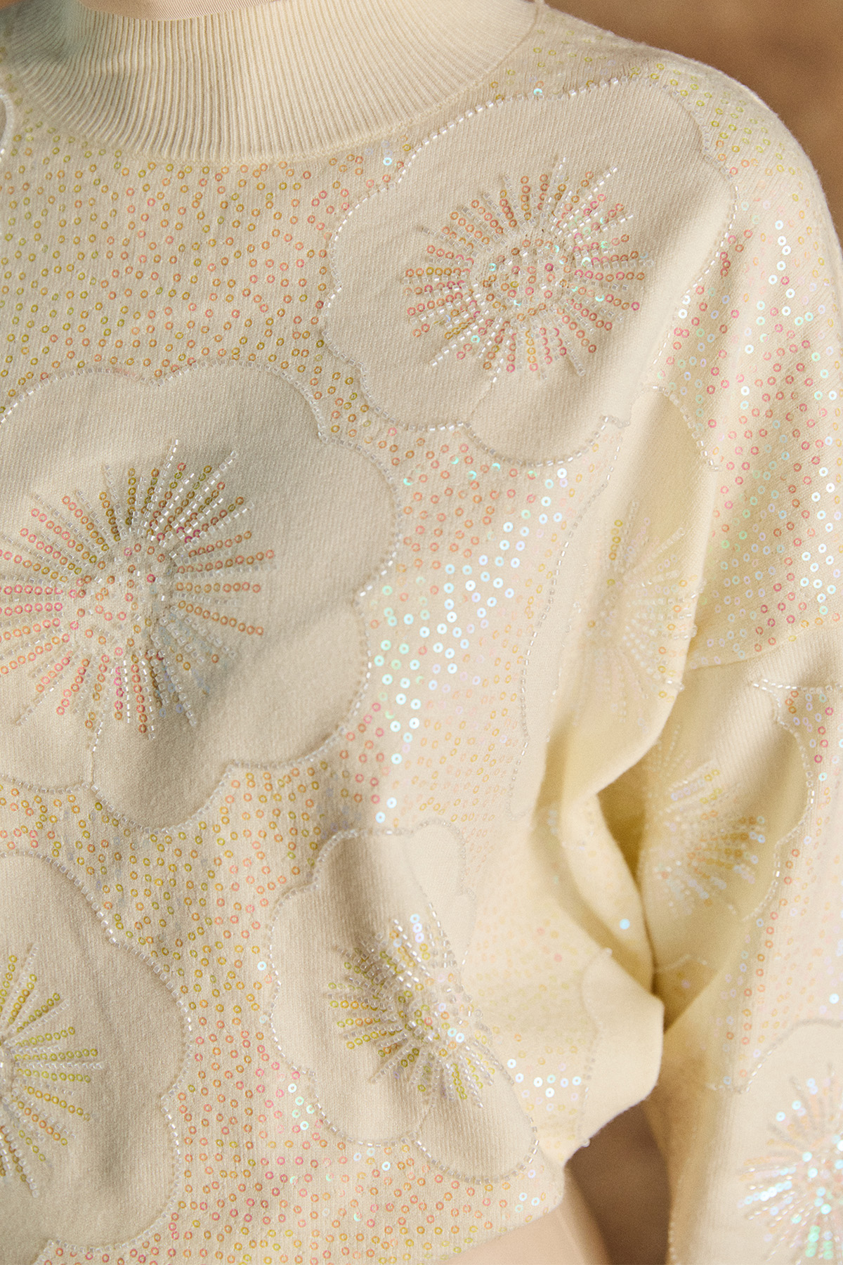 Çiçekli Yarım Balıkçı Triko Bluz, Tesettür Giyim