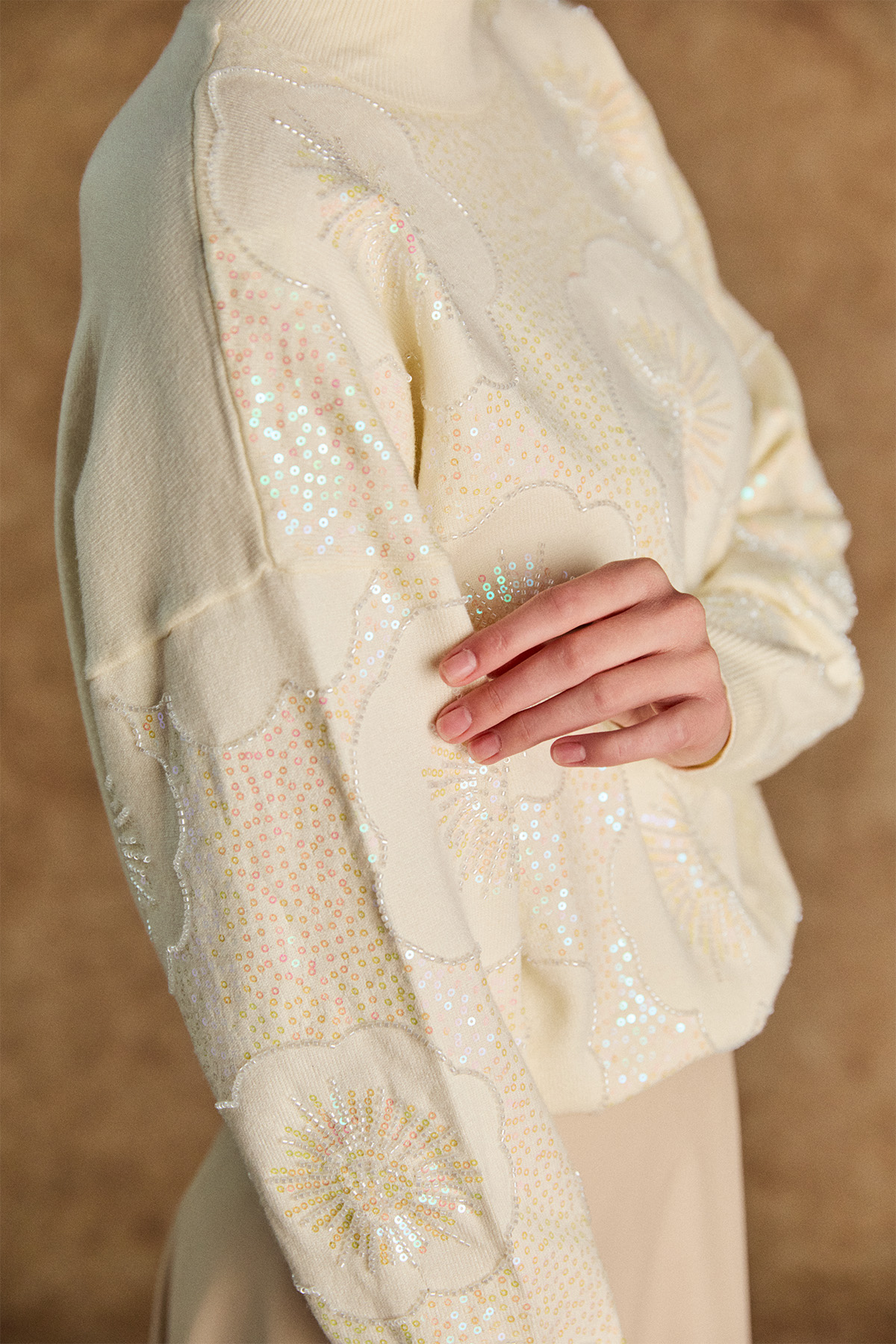 Çiçekli Yarım Balıkçı Triko Bluz, Tesettür Giyim