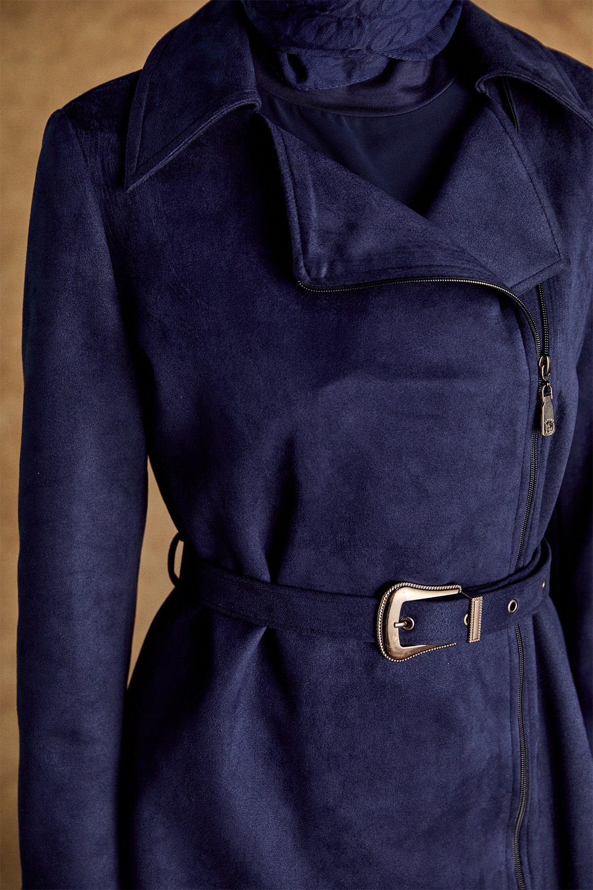 Kruvaze Süet Görünümlü Ceket, Tesettür Giyim