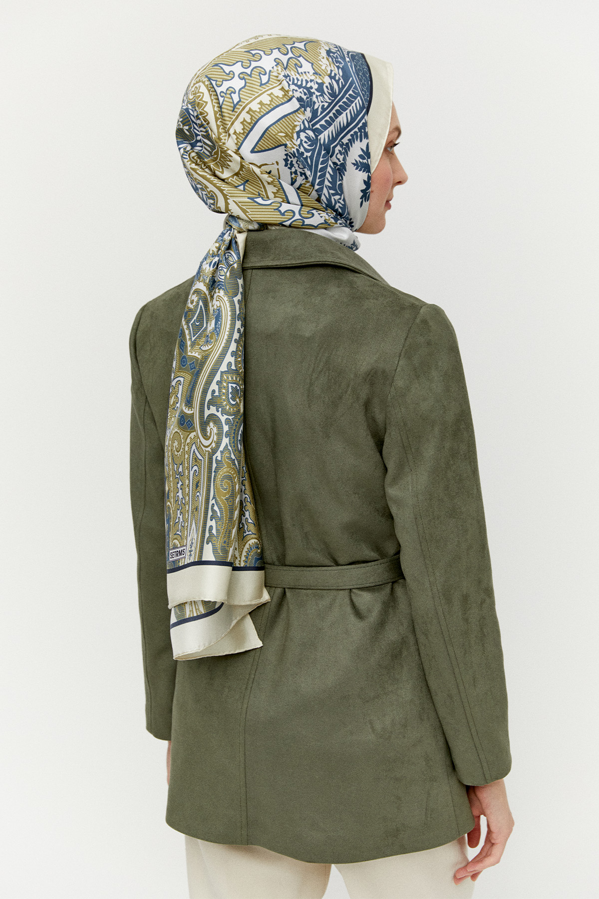 Kruvaze Süet Görünümlü Ceket, Tesettür Giyim