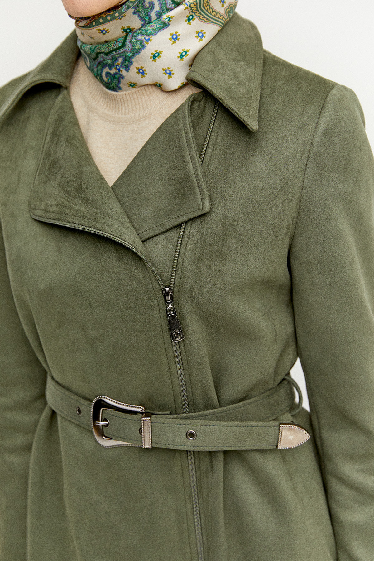 Kruvaze Süet Görünümlü Ceket, Tesettür Giyim