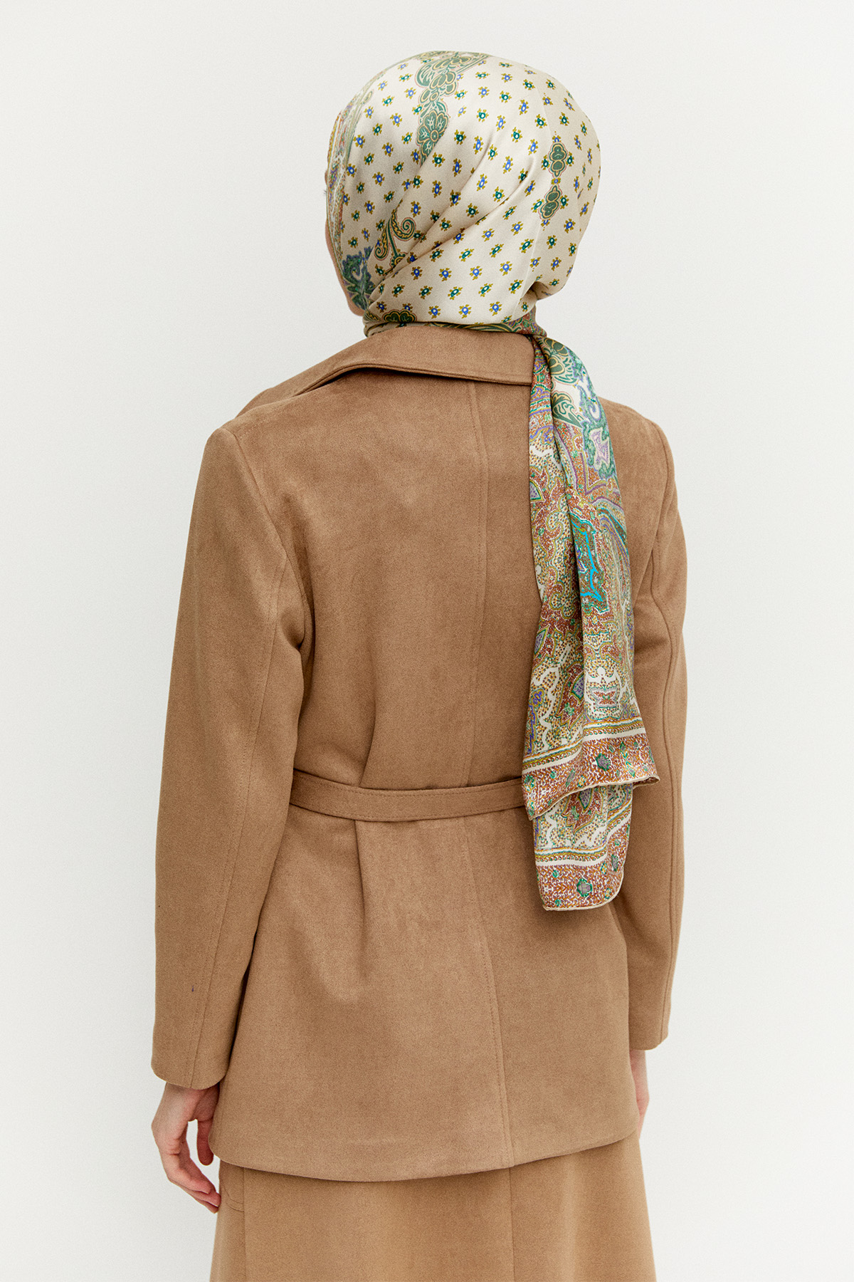 Kruvaze Süet Görünümlü Ceket, Tesettür Giyim