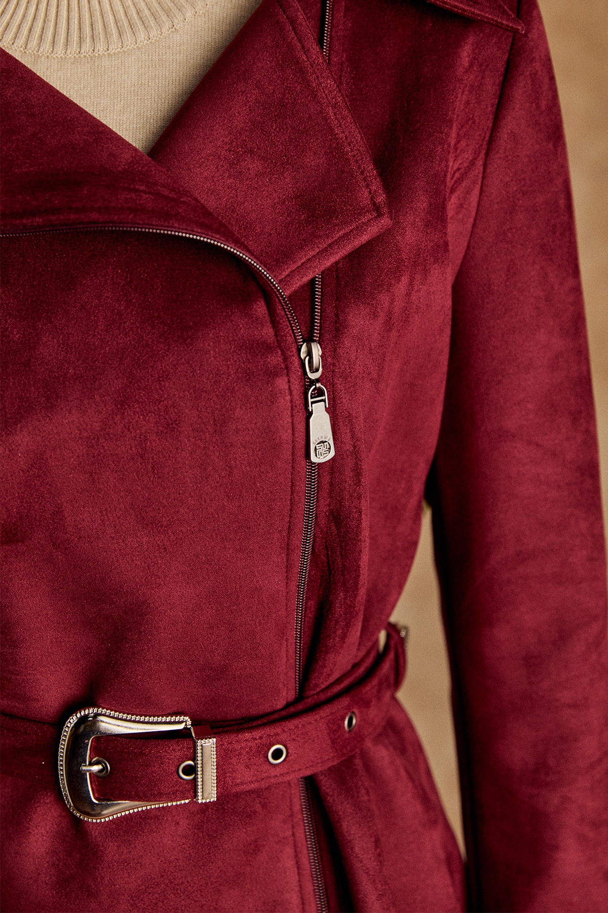 Kruvaze Süet Görünümlü Ceket, Tesettür Giyim