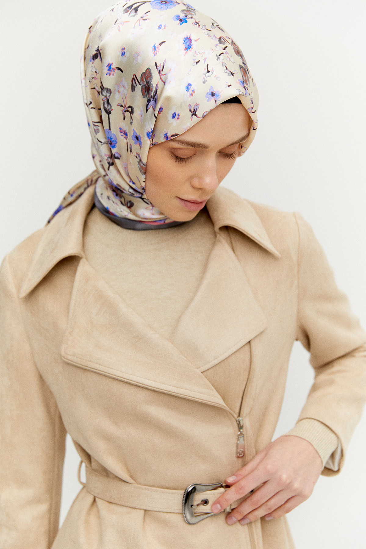 Kruvaze Süet Görünümlü Ceket, Tesettür Giyim