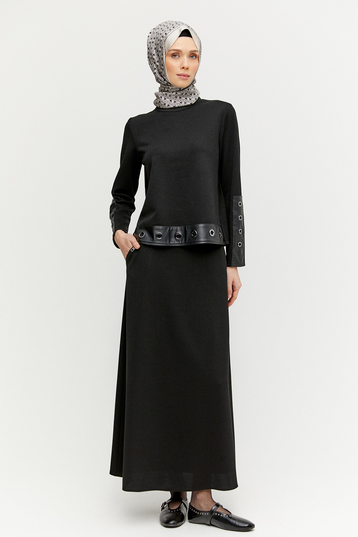 Çift Cepli Örme Etek, Tesettür Giyim