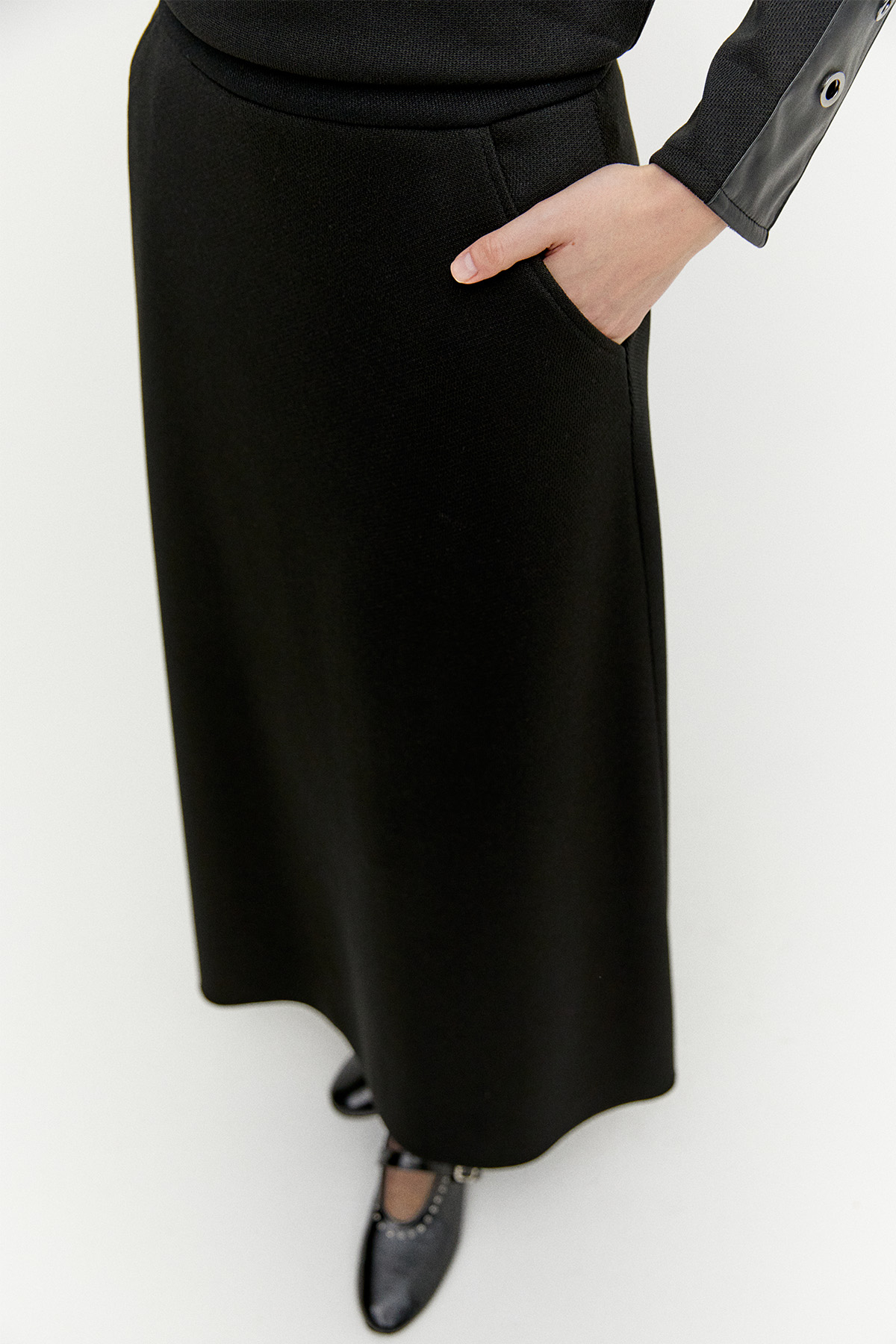 Çift Cepli Örme Etek, Tesettür Giyim