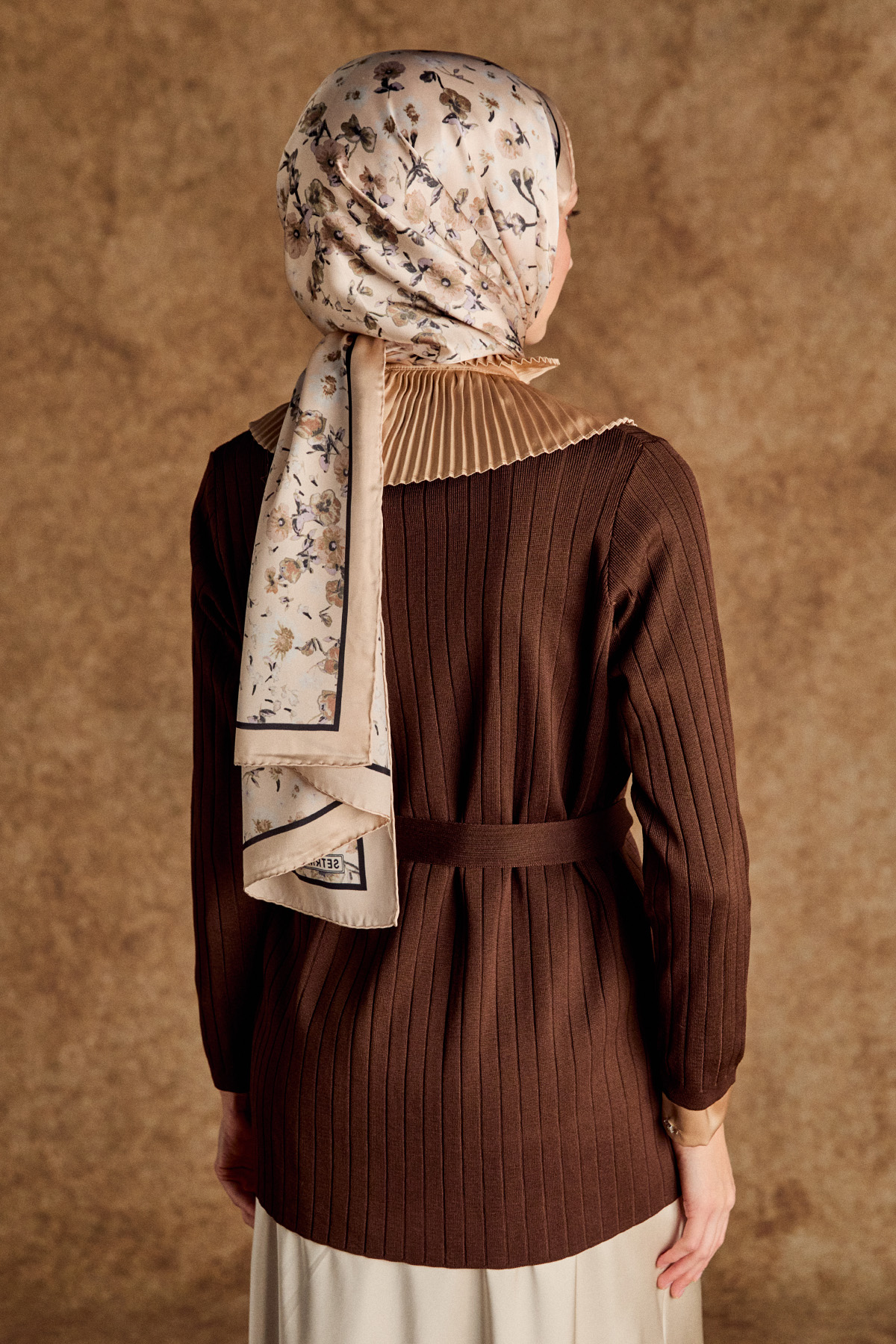 Çift Cepli Örme Triko Hırka, Tesettür Giyim