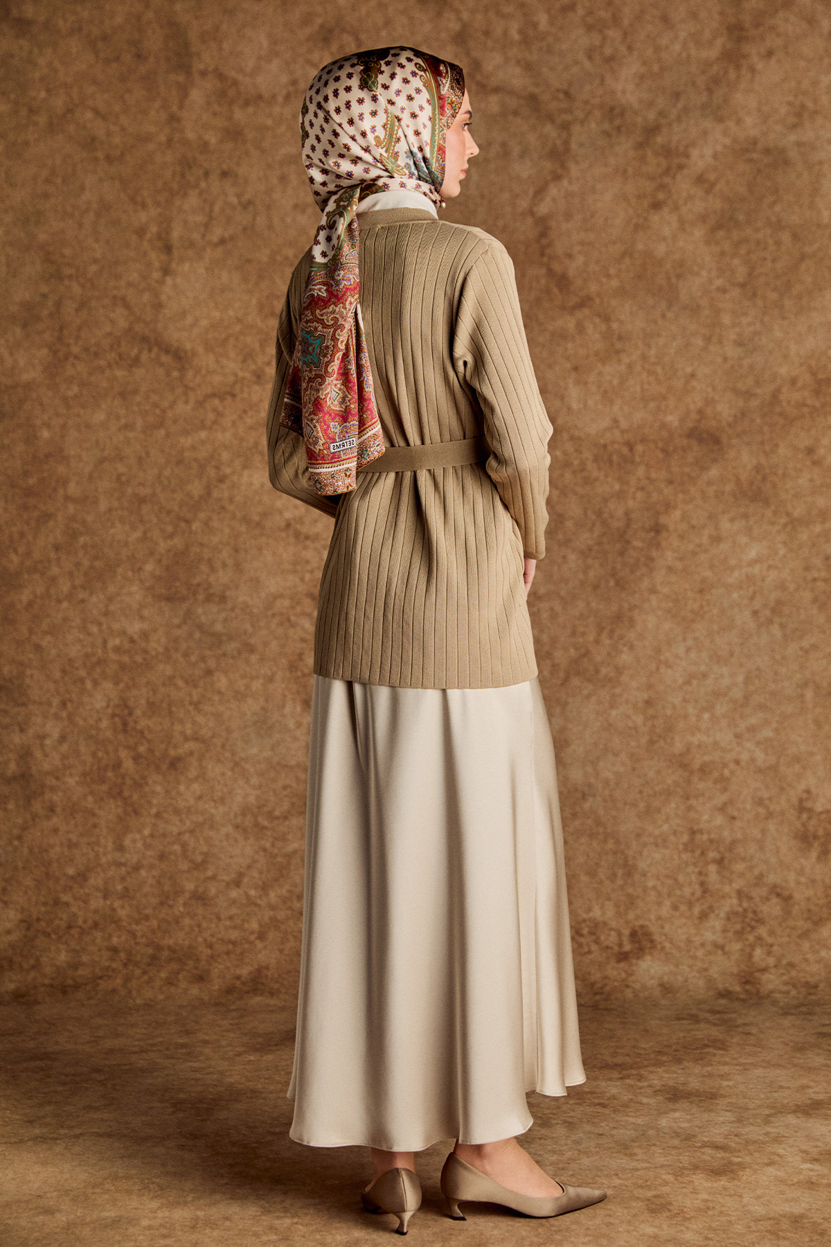 Çift Cepli Örme Triko Hırka, Tesettür Giyim