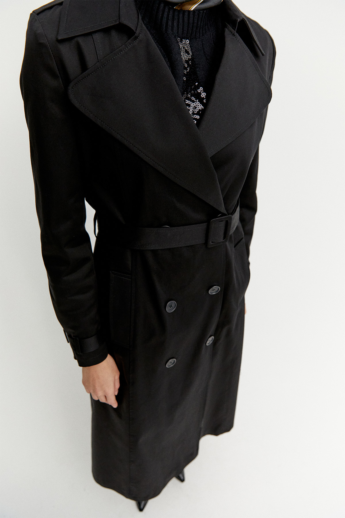 Kruvaze Paraşüt Detaylı Pamuklu Kap, Tesettür Giyim