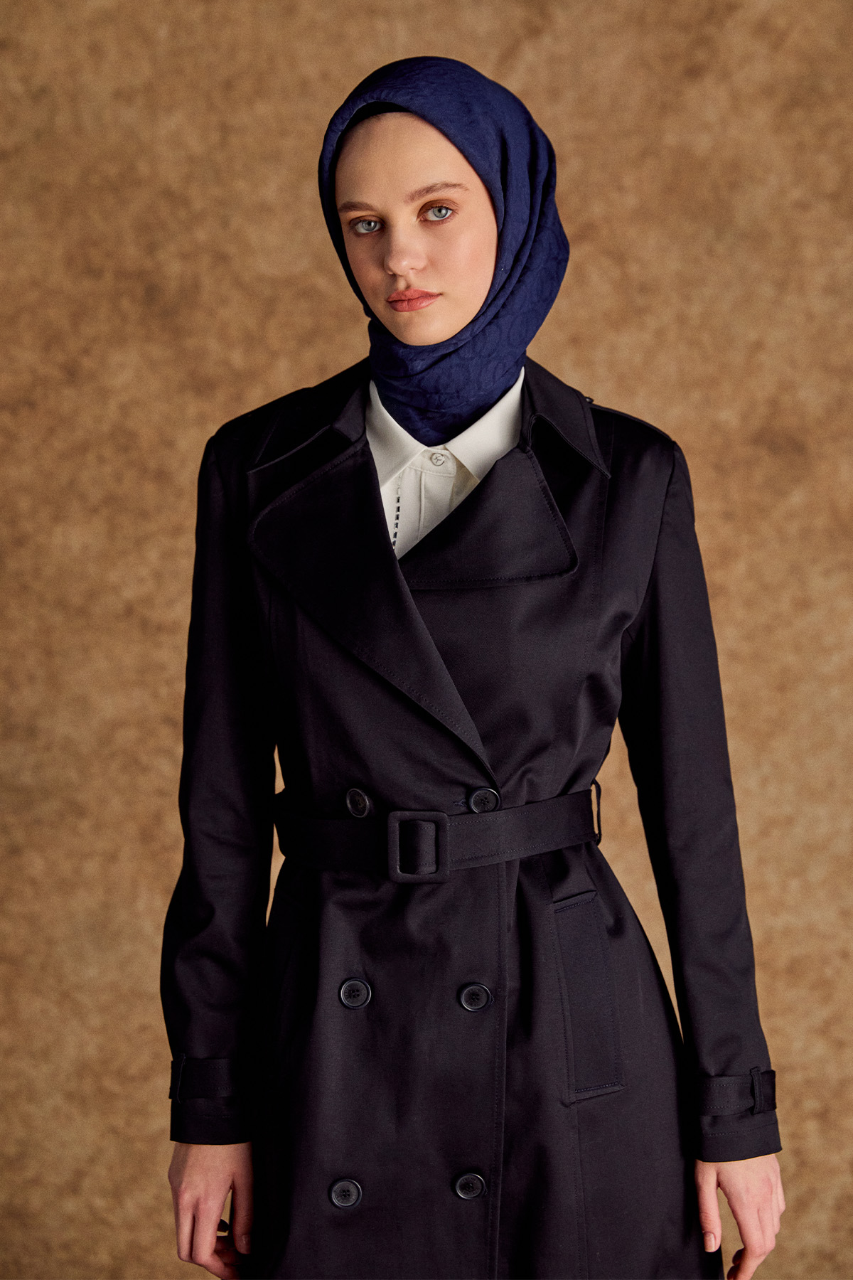 Kruvaze Paraşüt Detaylı Pamuklu Kap, Tesettür Giyim