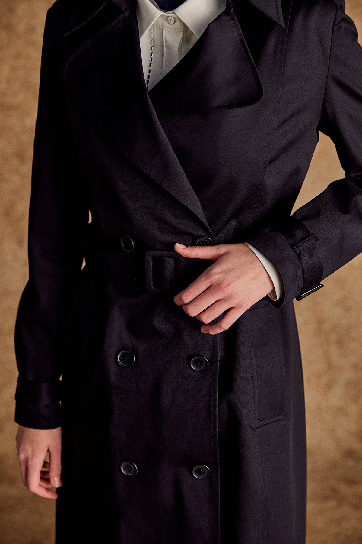 Kruvaze Paraşüt Detaylı Pamuklu Kap, Tesettür Giyim