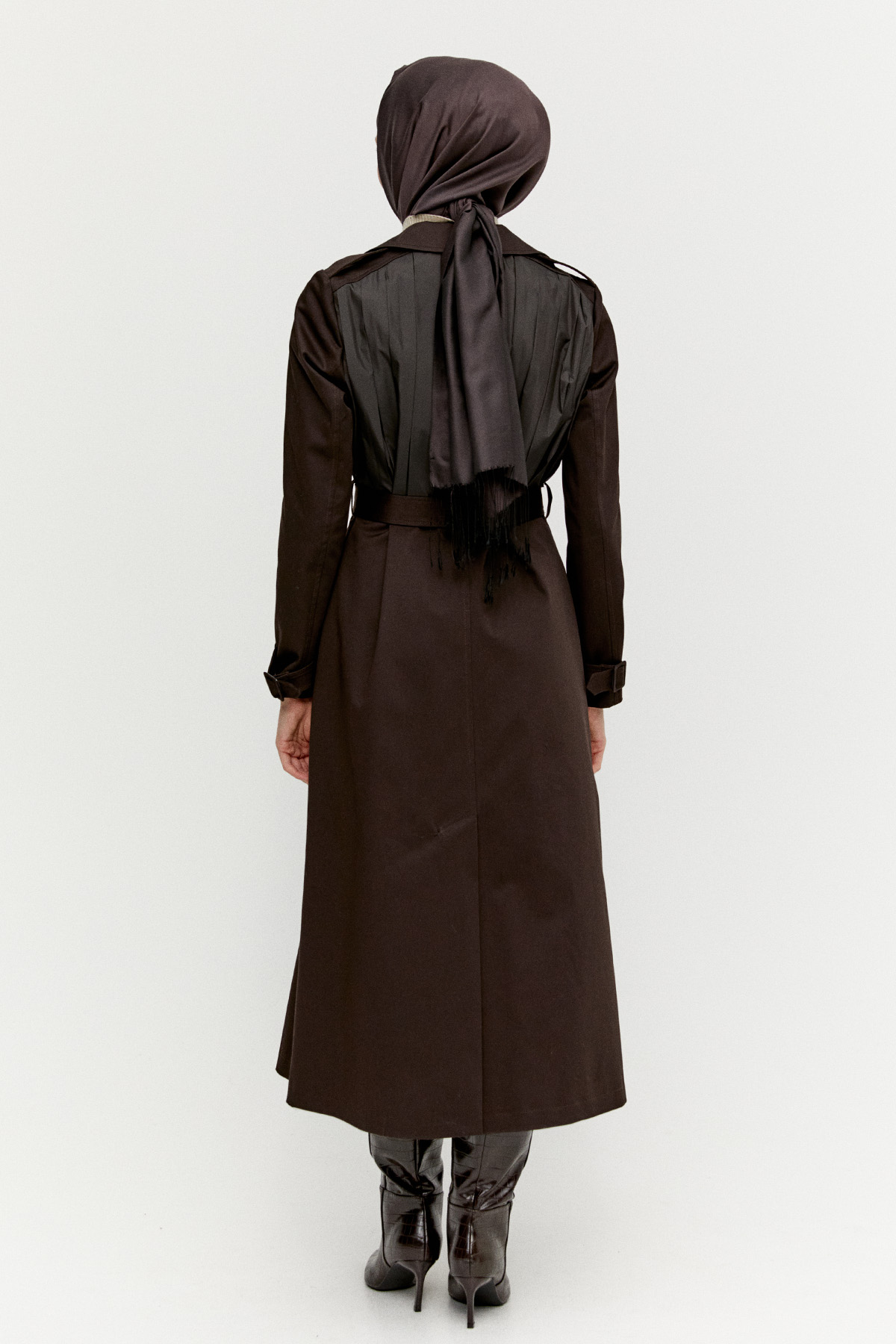 Kruvaze Paraşüt Detaylı Pamuklu Kap, Tesettür Giyim