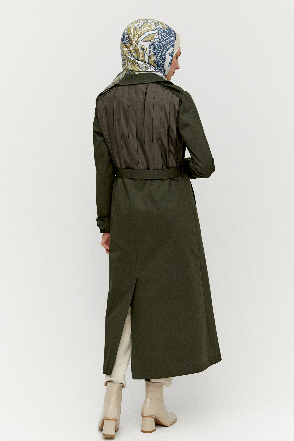 Kruvaze Paraşüt Detaylı Pamuklu Kap, Tesettür Giyim