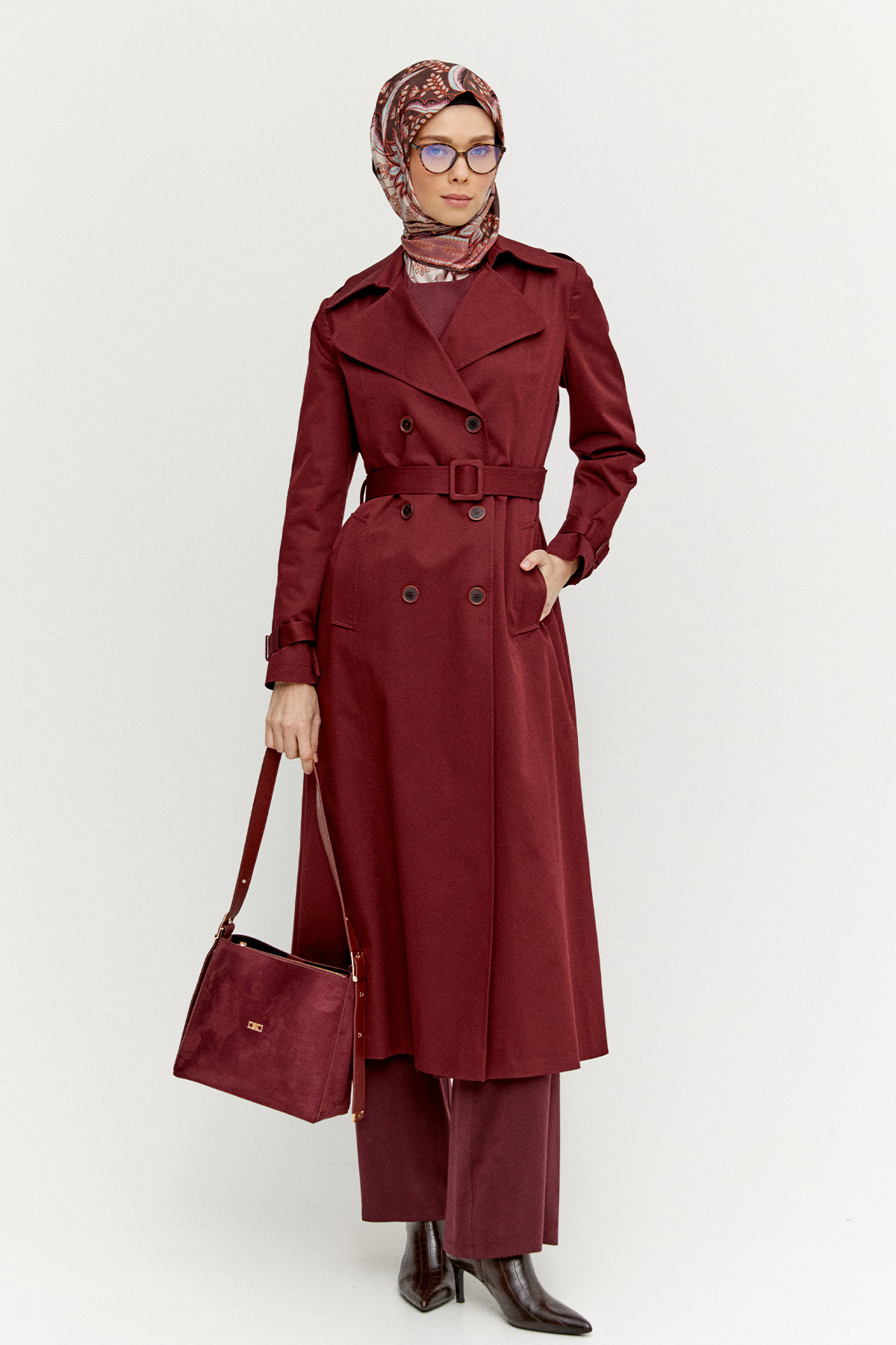 Kruvaze Paraşüt Detaylı Pamuklu Kap, Tesettür Giyim