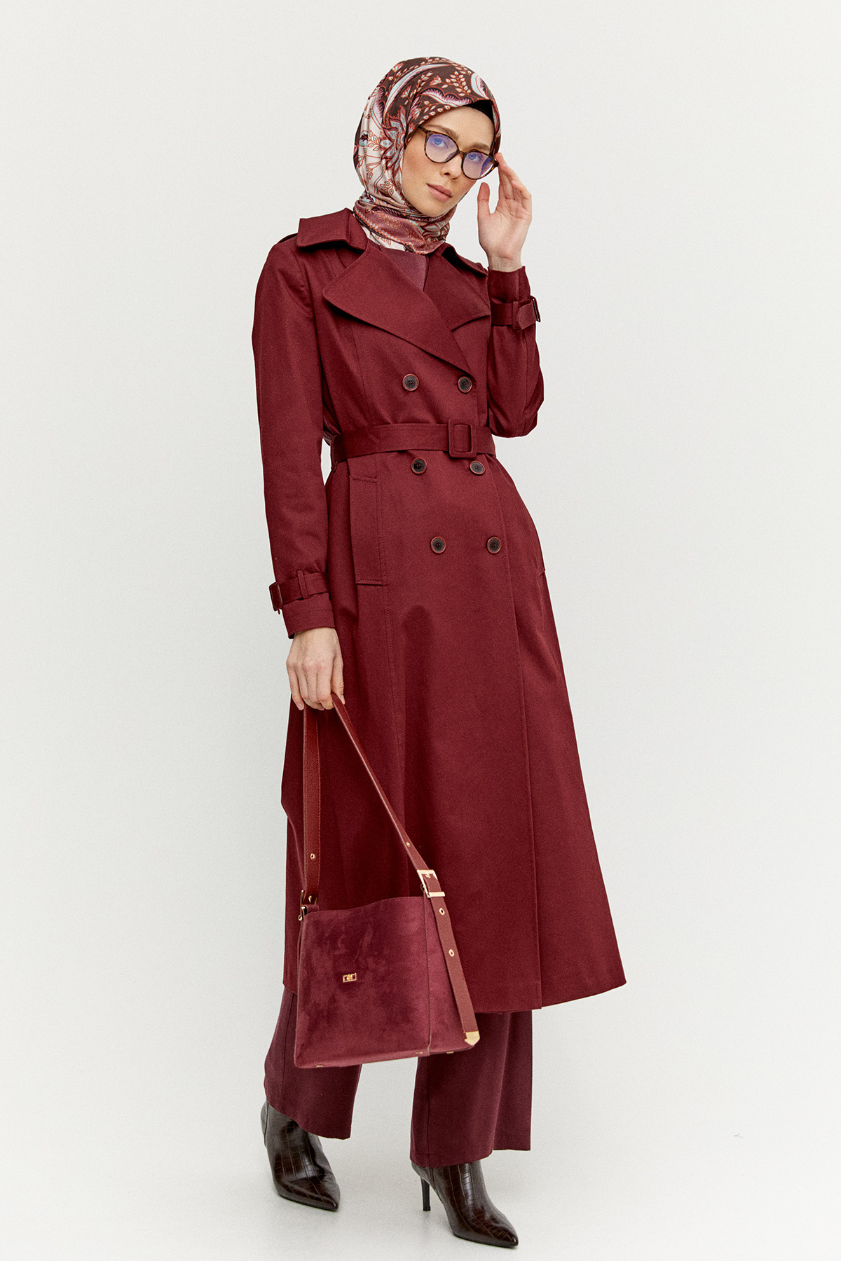 Kruvaze Paraşüt Detaylı Pamuklu Kap, Tesettür Giyim