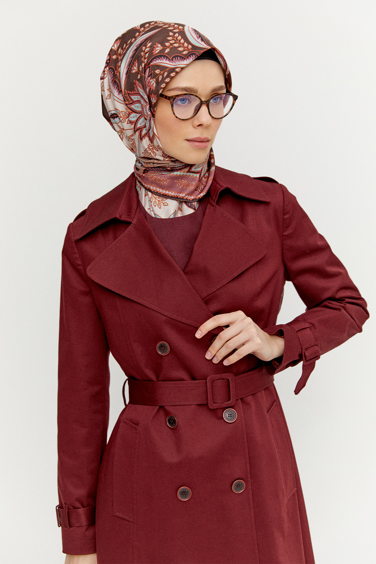 Kruvaze Paraşüt Detaylı Pamuklu Kap, Tesettür Giyim