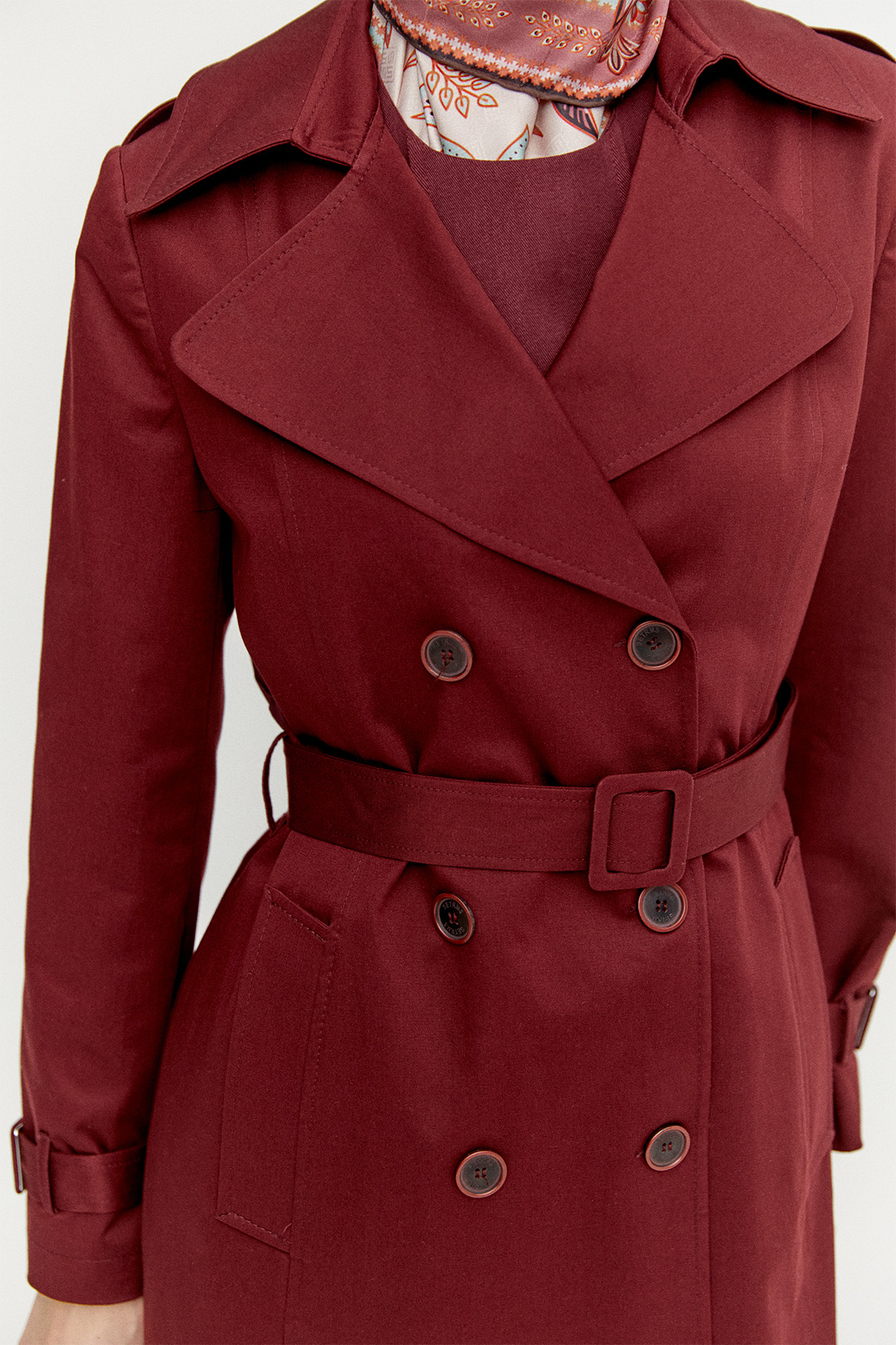 Kruvaze Paraşüt Detaylı Pamuklu Kap, Tesettür Giyim