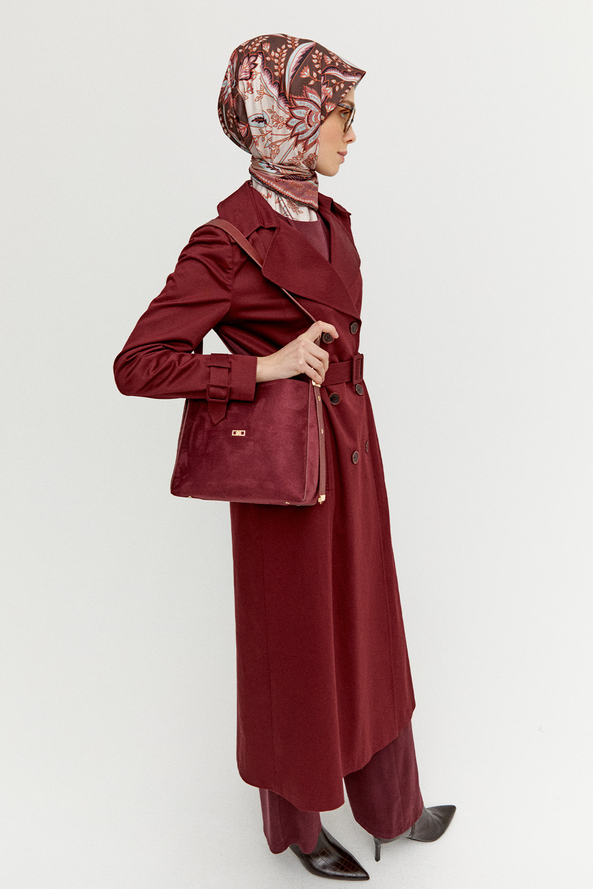 Kruvaze Paraşüt Detaylı Pamuklu Kap, Tesettür Giyim