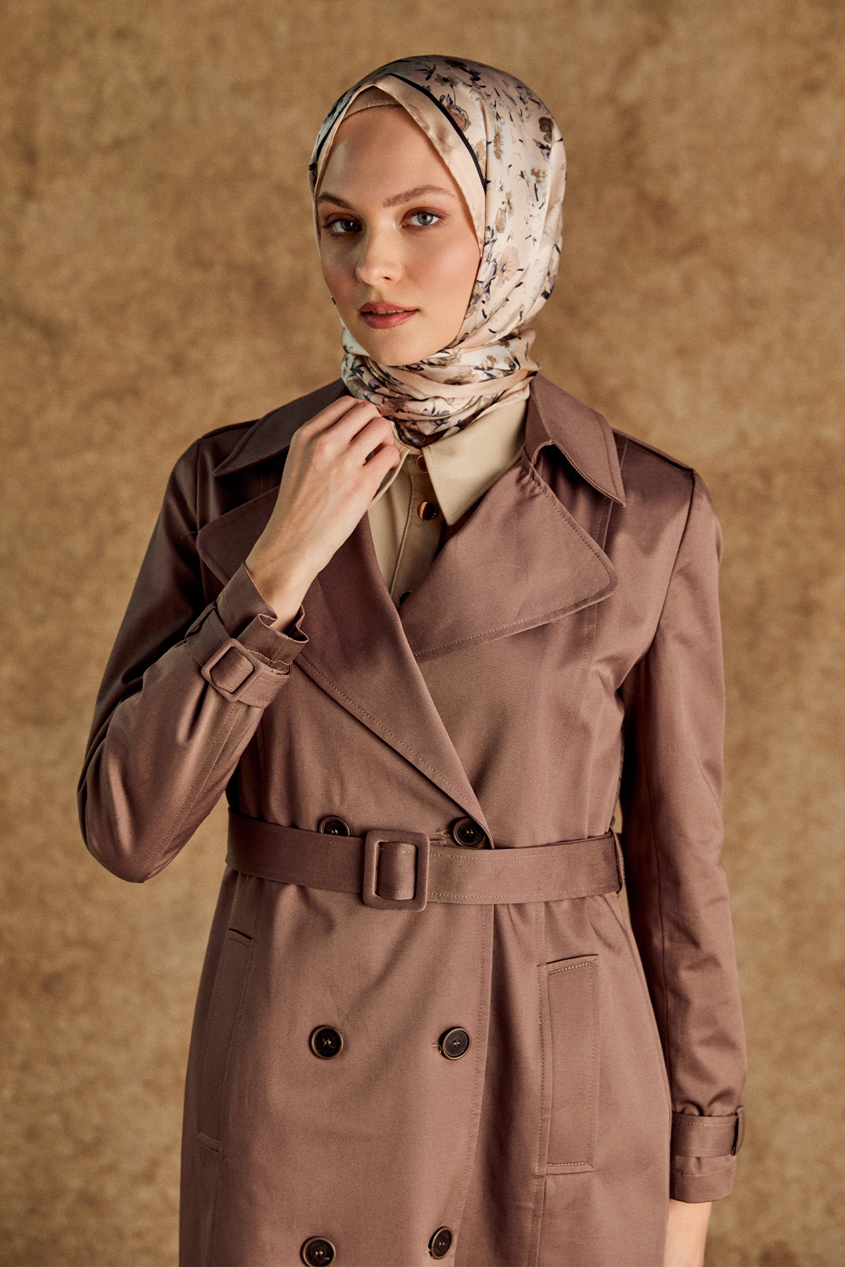 Kruvaze Paraşüt Detaylı Pamuklu Kap, Tesettür Giyim