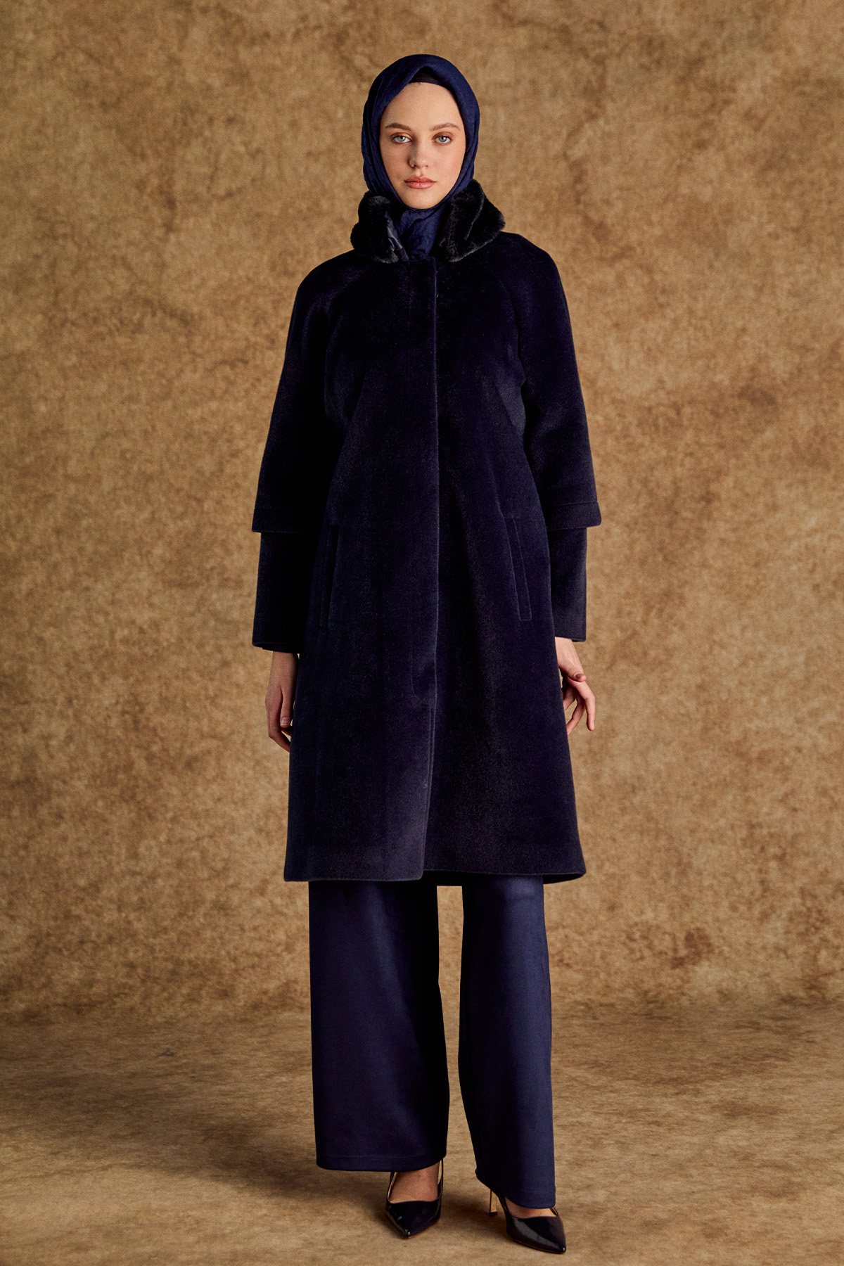 Kaşe Büyük Beden Kaban, Tesettür Giyim