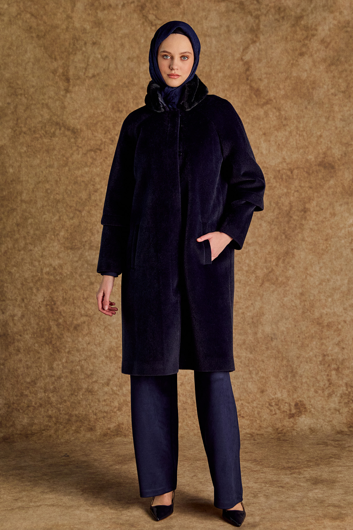 Kaşe Büyük Beden Kaban, Tesettür Giyim