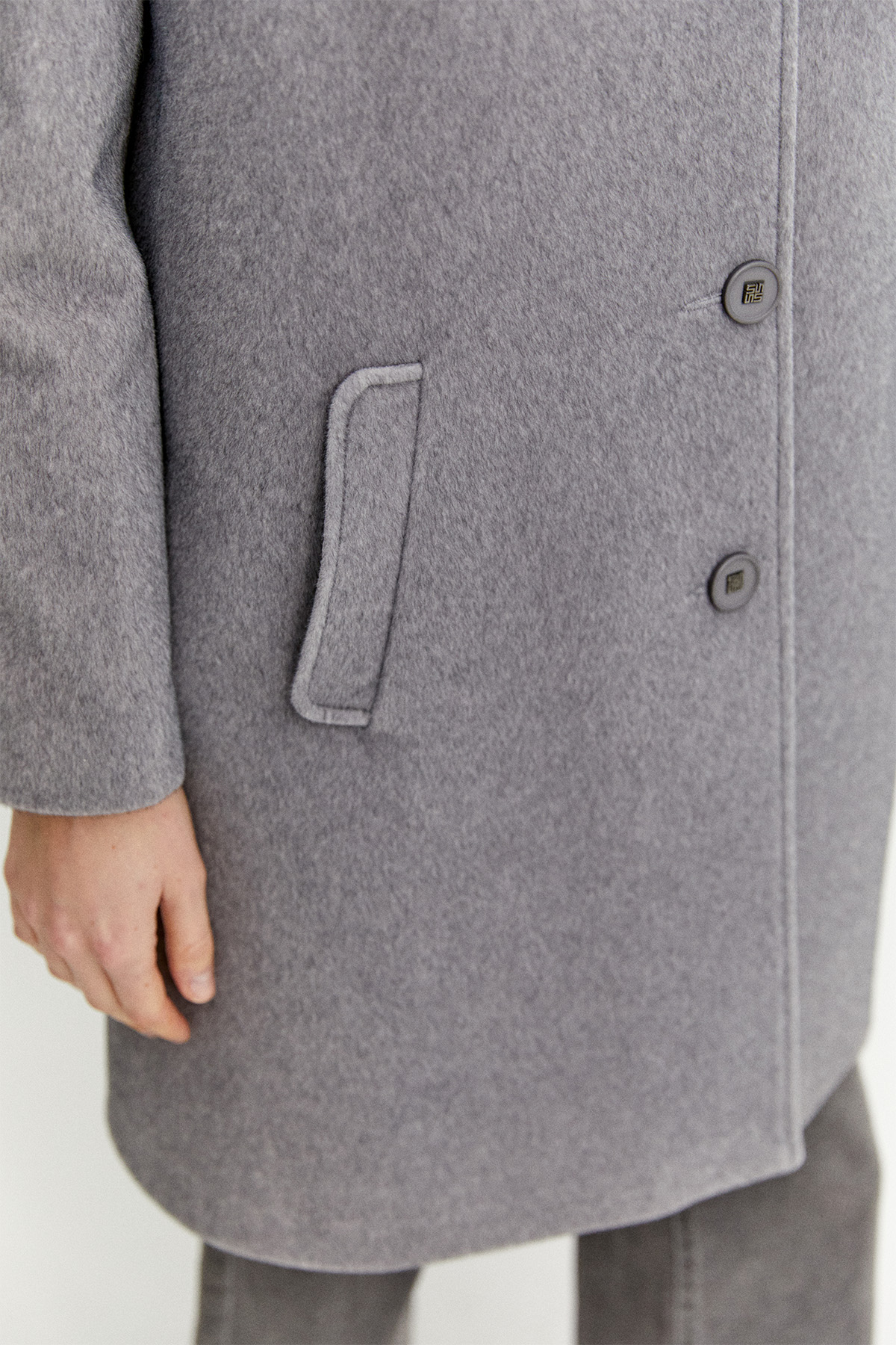 Melanjlı Şık Kaşe Kaban Büyük Beden, Tesettür Giyim