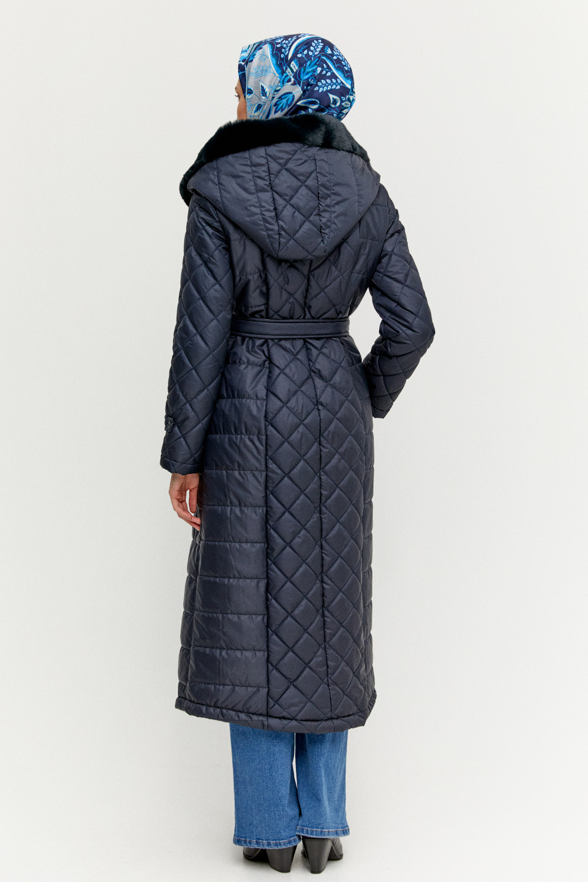 Kuşaklı Seyyar Kapüşonlu Şişme Kaban, Tesettür Giyim