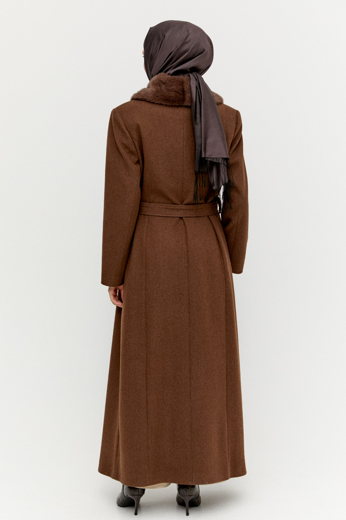 Kuşaklı Büyük Beden Manto, Tesettür Giyim