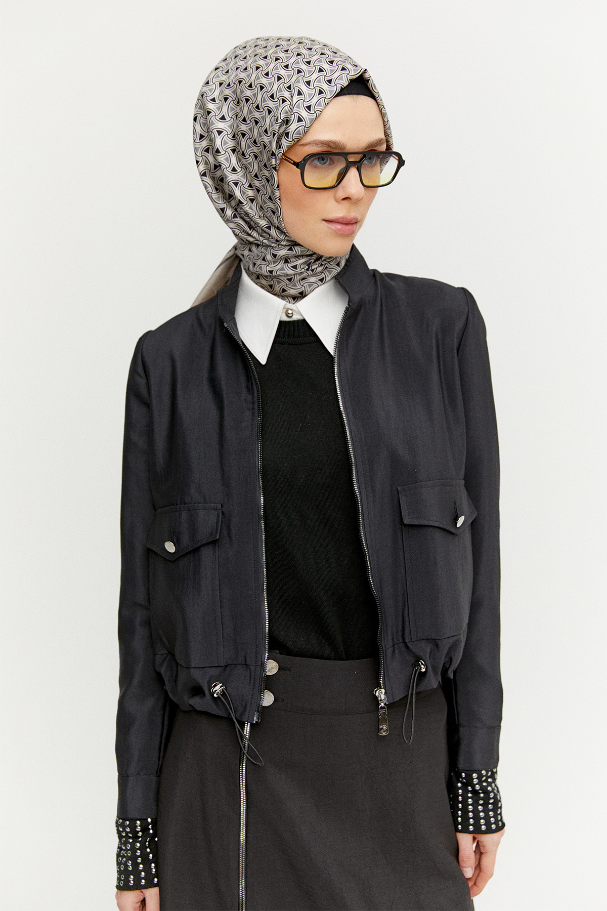 Fermuar Detaylı İkili Takım, Tesettür Giyim